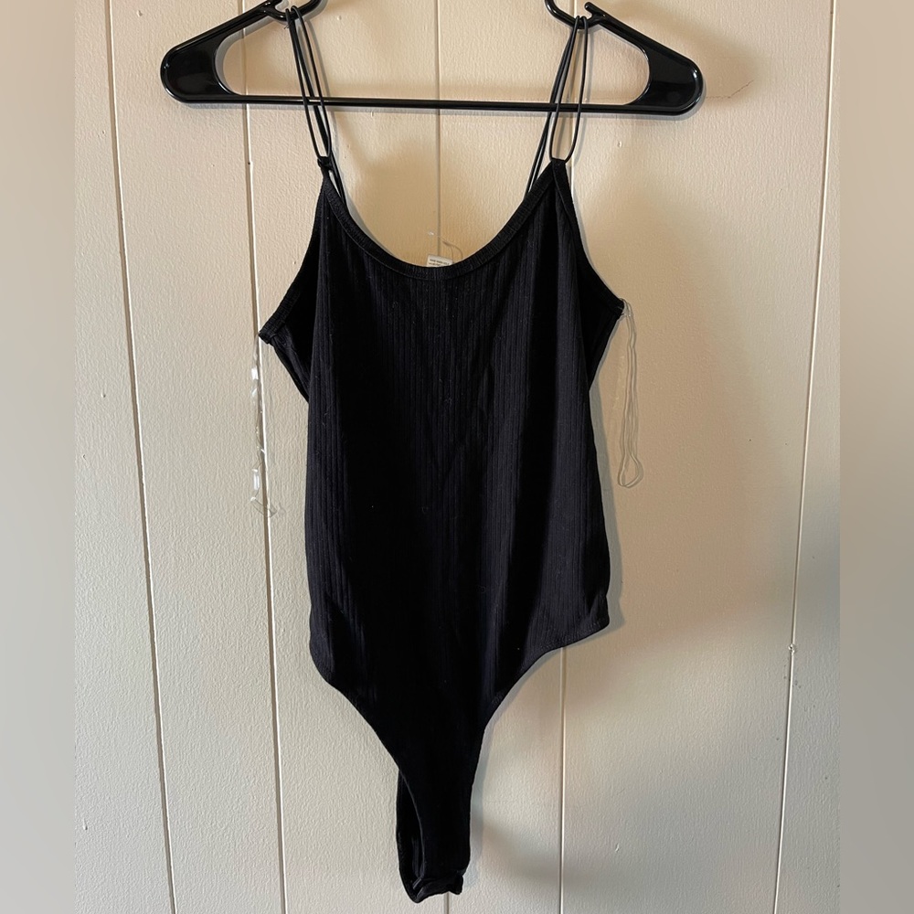 Black Ribbed Bodysuit